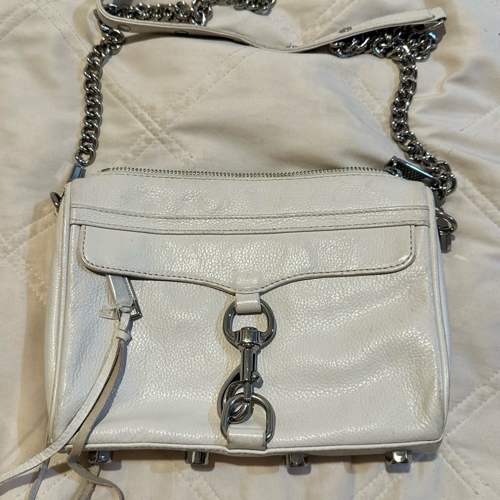 Rebecca Minkoff White Crossbody Bag with Chain Strap